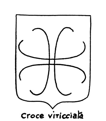 Image of the heraldic term: Croce viticciata